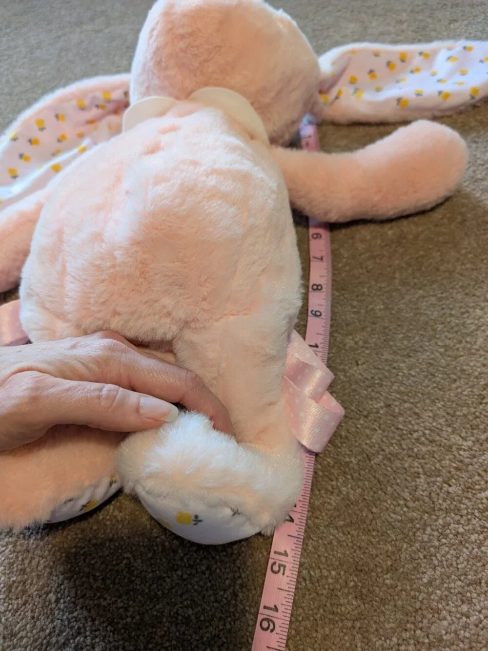 Backpack Bunny! Carried Away Stepping Stones Pink Plush Bunny